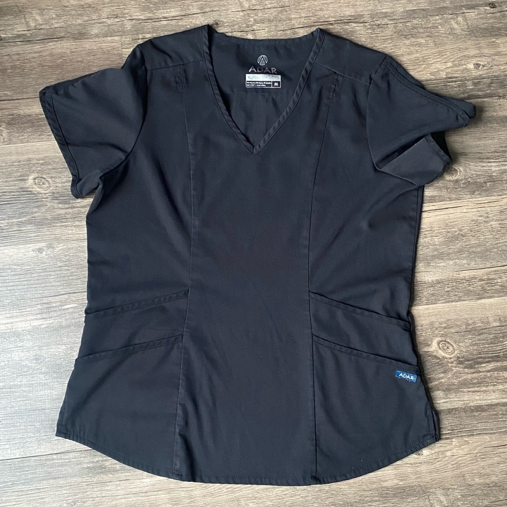 Adar Pro Women's Black Scrub Top Size M - Picture 2 of 8